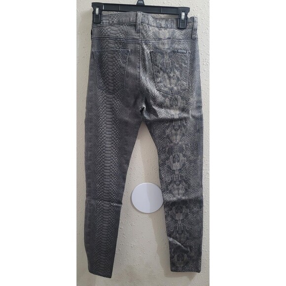HUDSON Nico Midrise Super Skinny Gray Snake Print Jeans Sz 26 - Picture 7 of 7